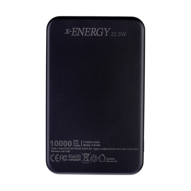 پاوربانک بیسیم 15 وات ایکس انرژی مدل X-814M 22.5W ظرفیت 10000 میلی آمپر ساعت