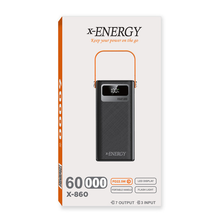 پاوربانک ایکس انرژی مدل X-860 با ظرفیت 60000 میلی آمپر ساعت